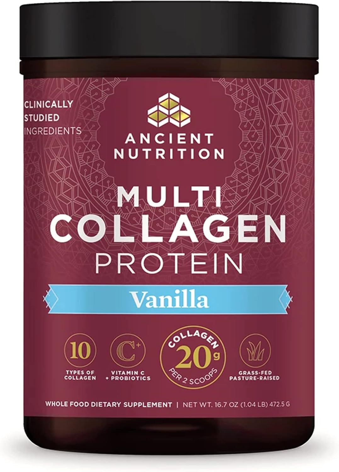 Collagen Powder Protein by Ancient Nutrition, Multi Collagen Vanilla Protein Pow...
