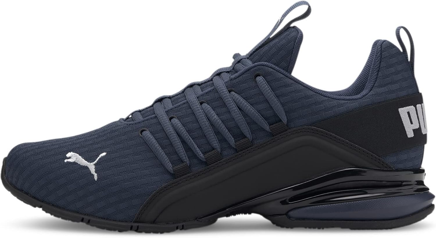 PUMA Men's Axelion Block Running Shoes 9 UK Dark Denim Black High Rise