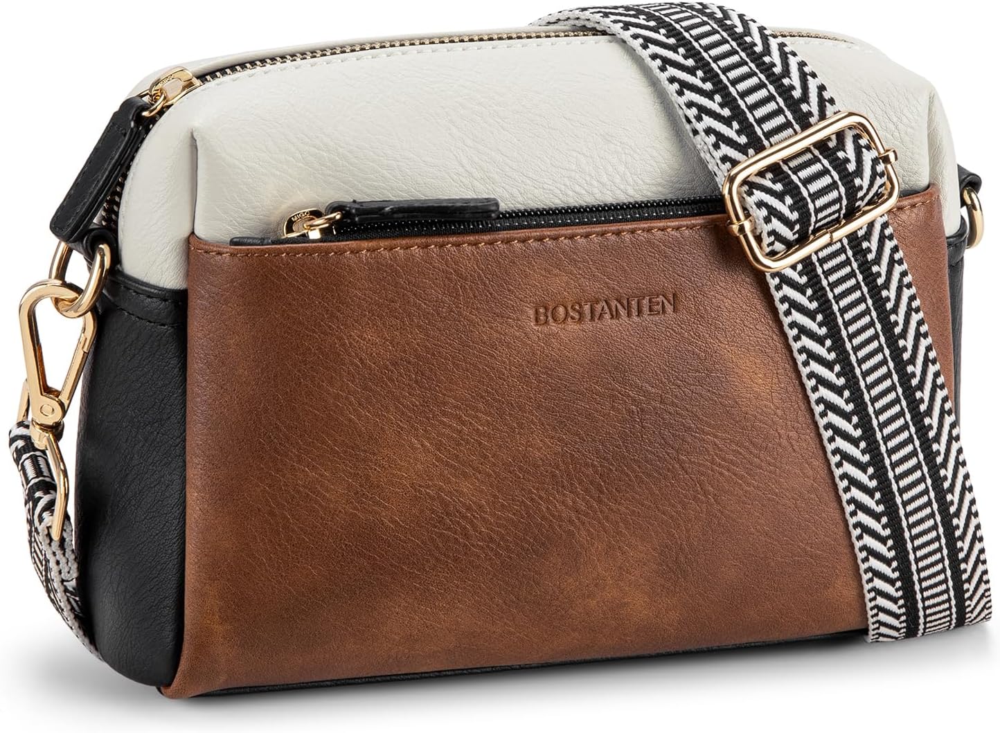 BOSTANTEN Small Crossbody Purse for Women, Special Triple Zip Cell Phone Leather...