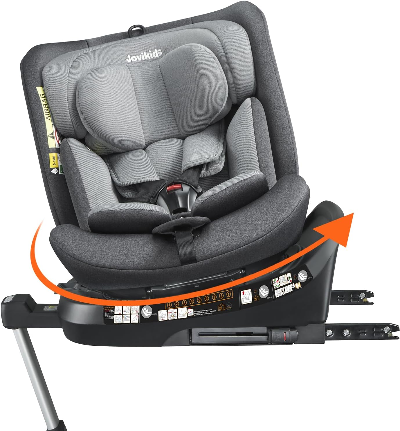 Jovikids i-Size 360° Car Seat, Special Rotating Car Seat with ISOFIX for 40-150c...