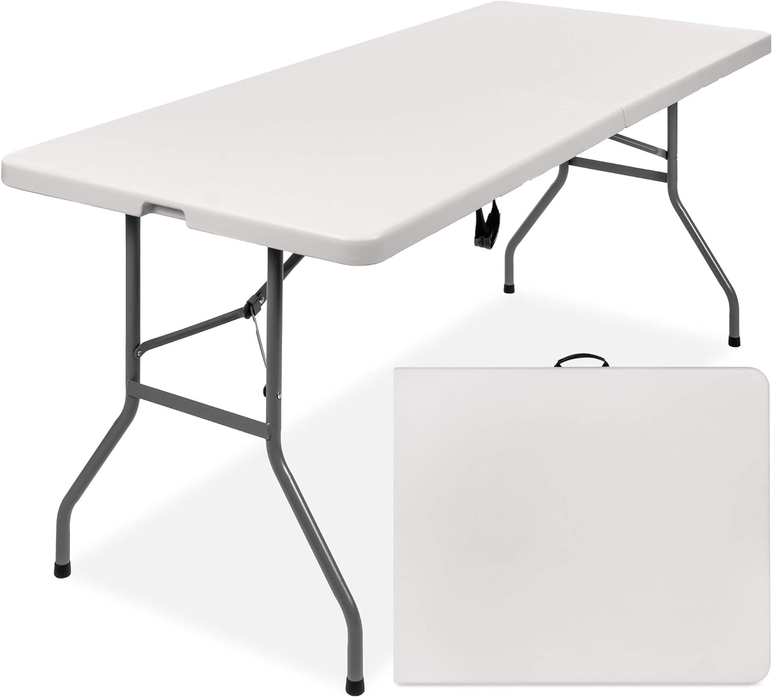 Best Choice Products 6ft Plastic Folding Table, In...