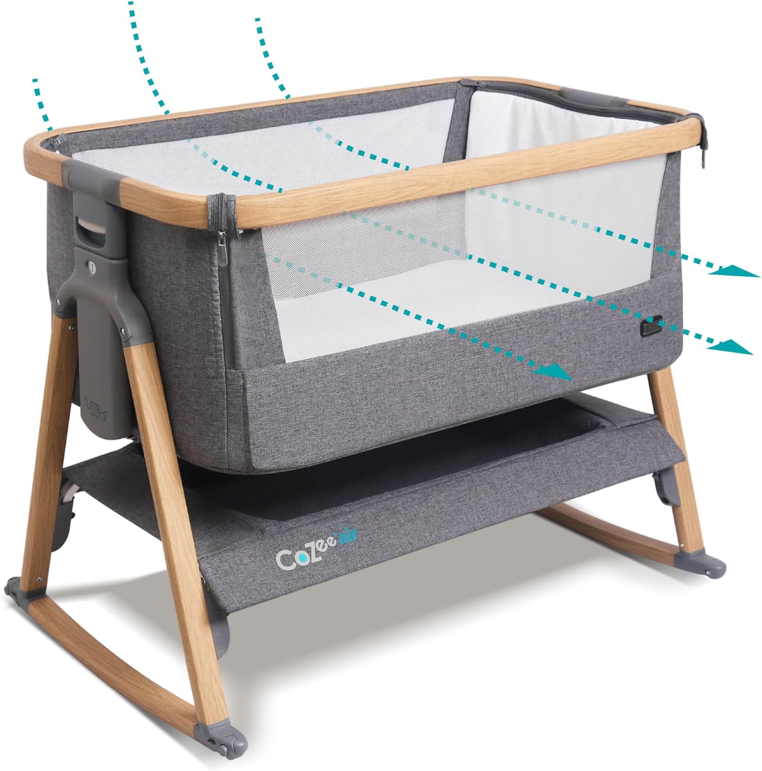 Tutti Bambini CoZee® Air, Special Next To Me Crib, Innovative Extra Breathable C...