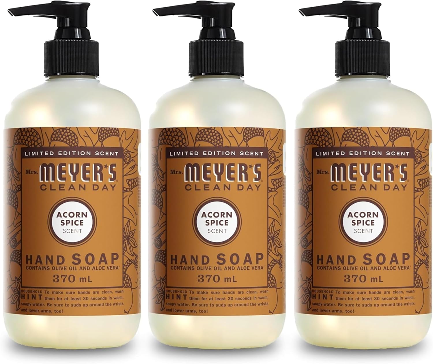 MRS. MEYER'S CLEAN DAY Hand Soap, Acorn Spice, Made with Essential Oils, 12.5 oz...