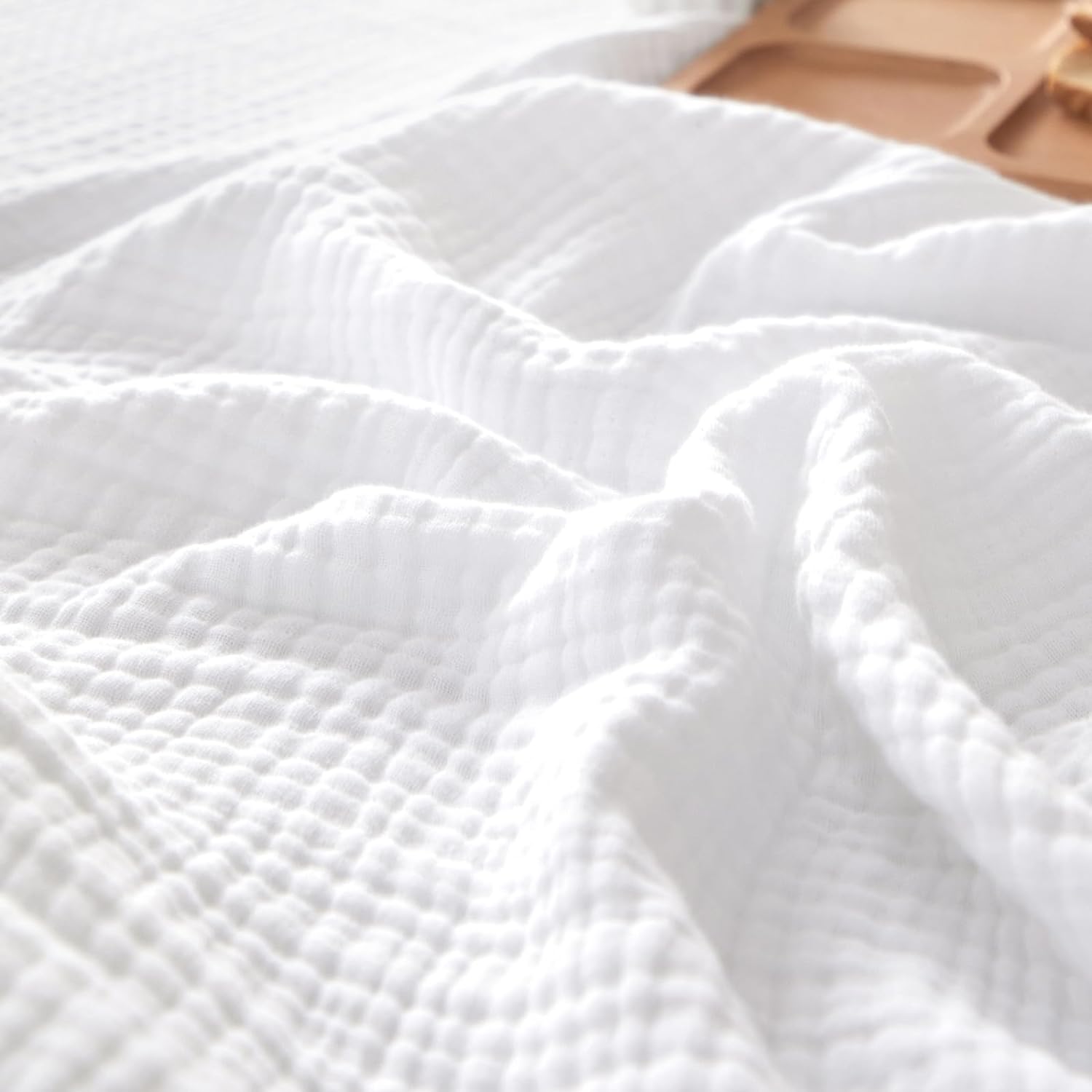 PHF 100% Cotton Muslin Blanket King Size 108" x 90", 4-Layer Lightweight and Bre...