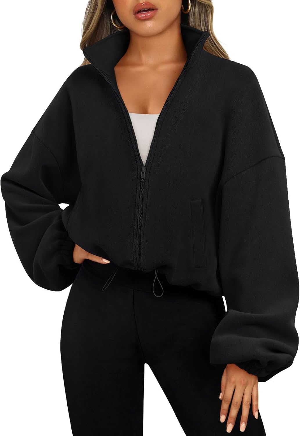 AUTOMET Womens Zip Up Hoodies, Special Oversized Sweatshirts, Innovative Long Sl...