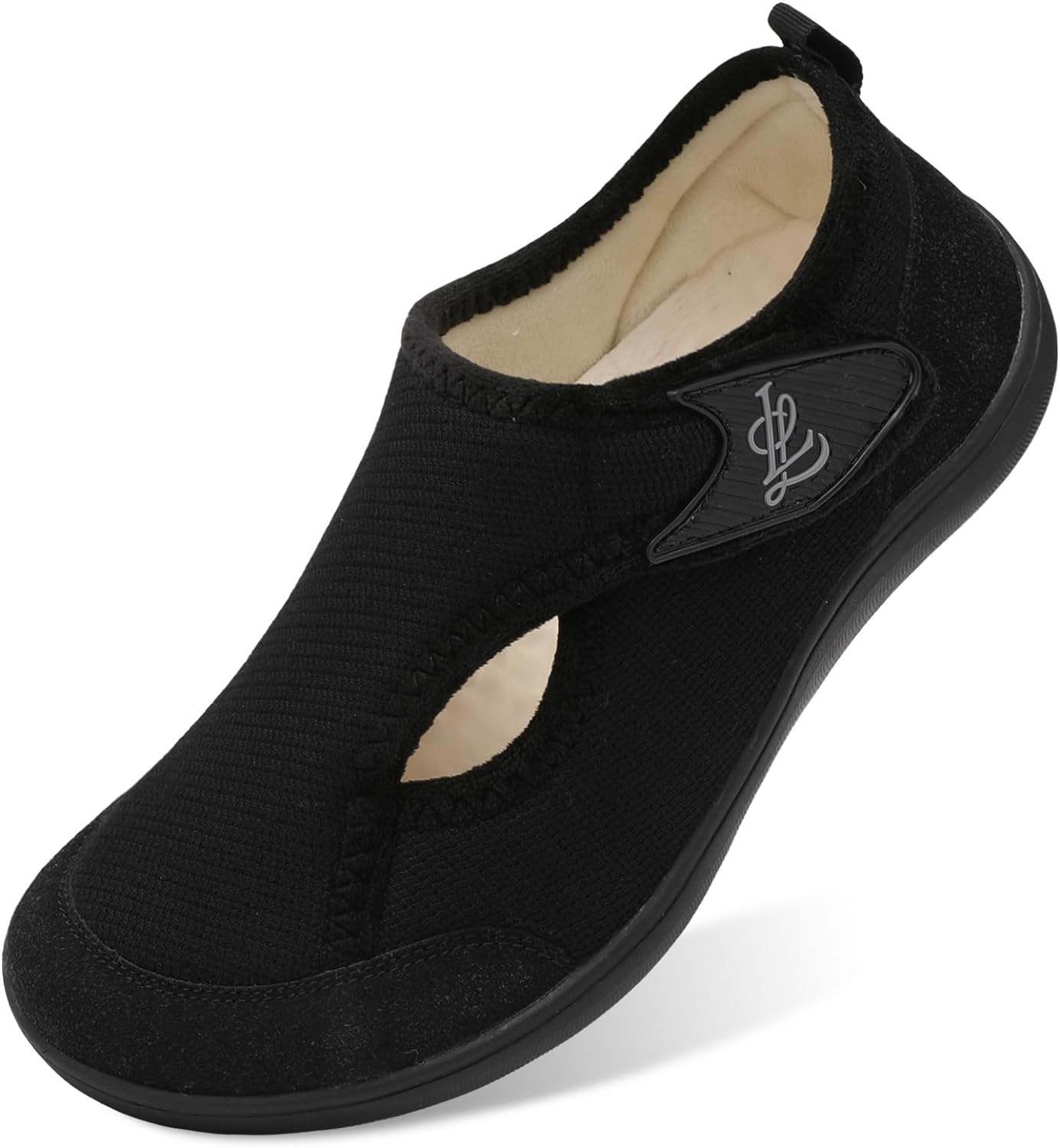 LeIsfIt Womens Slippers, Special Wide Diabetic Shoes, Adjustable Walking Shoes f...