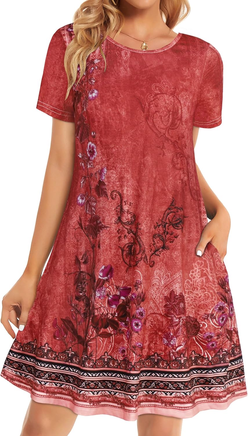 Womens Summer Dresses, Special Beach Casual Loose Tshirt Floral Dress, Innovativ...