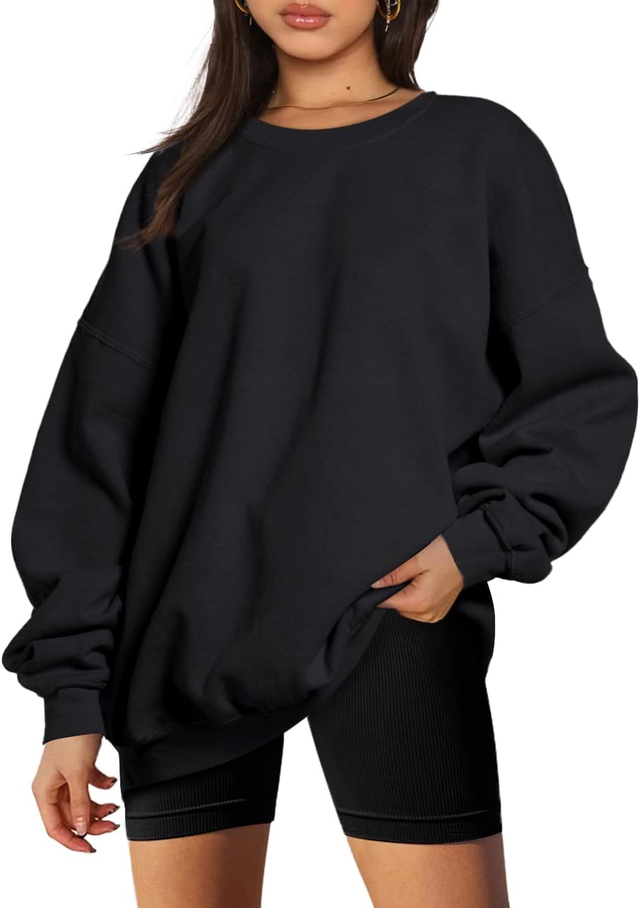 Trendy Queen Oversized Sweatshirts for Women Hoodies Crewneck Fall Winter Outfit...
