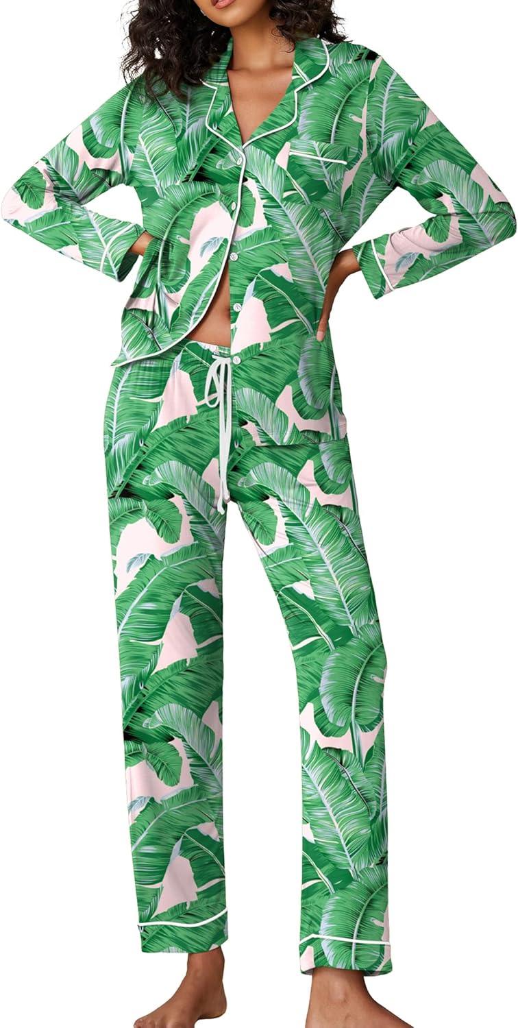 Ekouaer Pajamas Women's, Special Long Sleeve Sleepwear, Innovative Soft Button D...