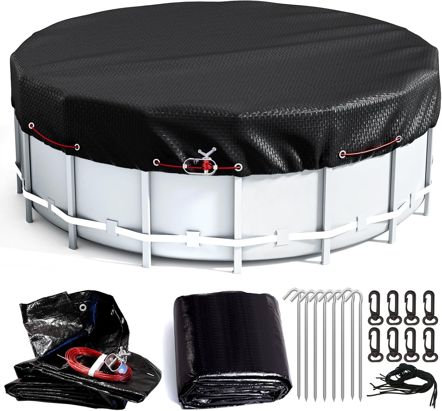 LXKCKJ 30 Ft Round Pool Cover, Special Winter Covers for Above Ground Pools, Inn...