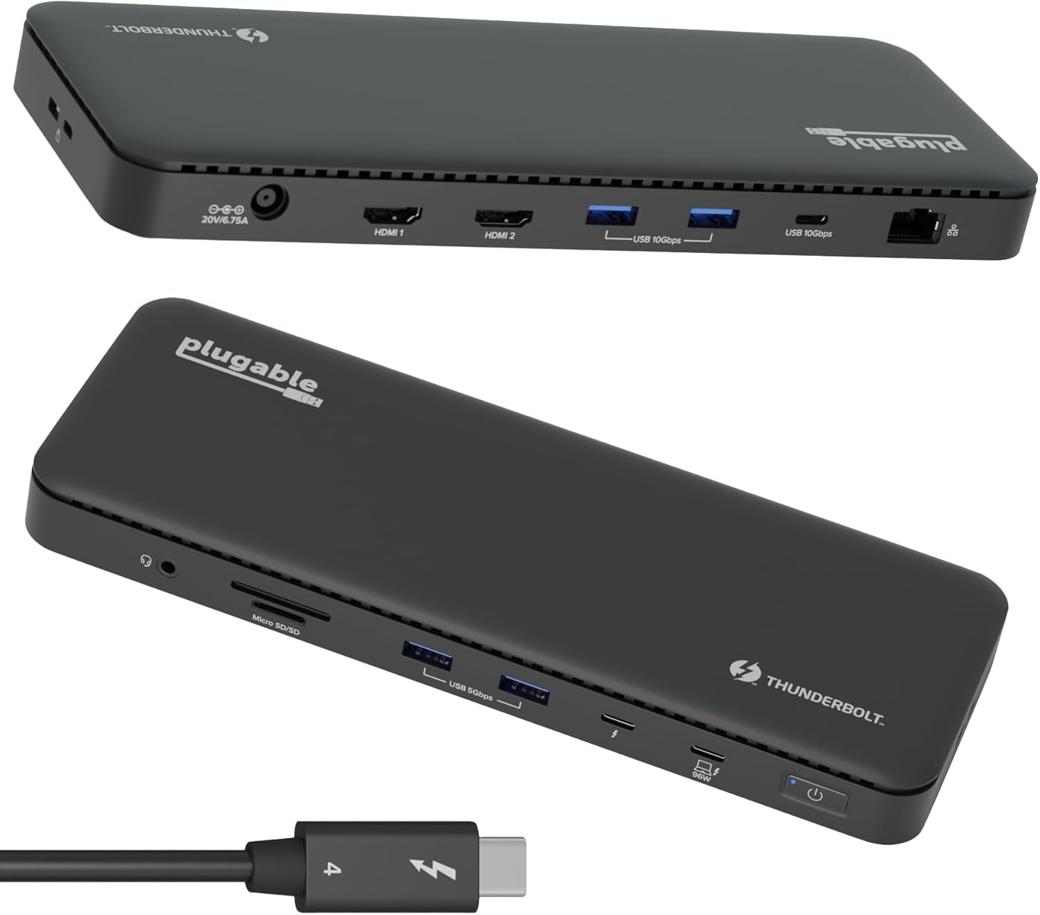 Plugable Thunderbolt 4 Dock with 100W Charging, Thunderbolt Certified, Laptop Do...