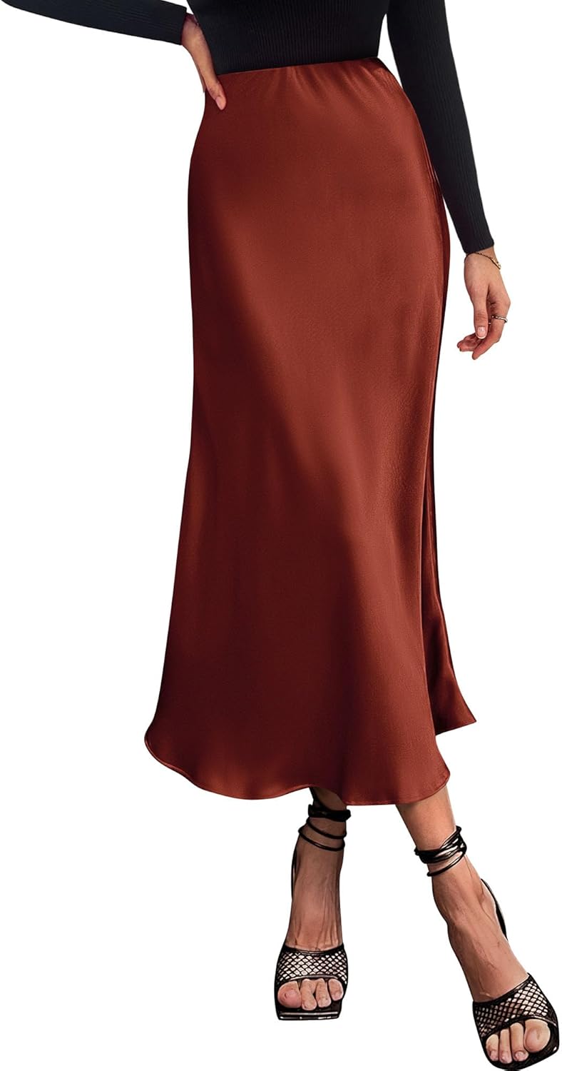 BTFBM 2024 Women Skirt, Special Long Satin Skirt for Summer and Fall, Elegant Si...