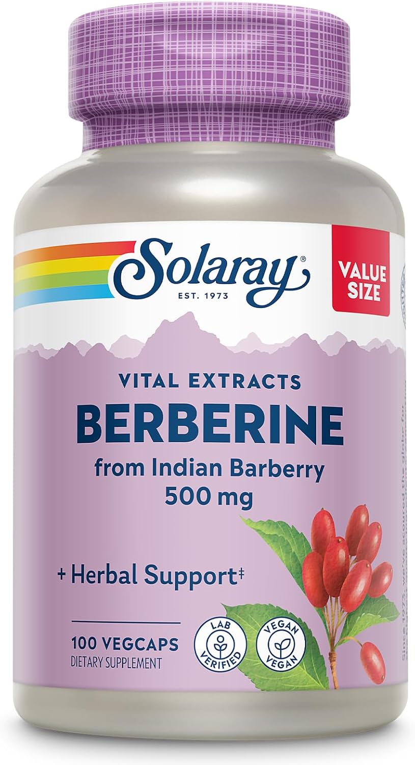 SOLARAY Berberine 500mg - Berberine Supplement for a Healthy, Active Lifestyle -...