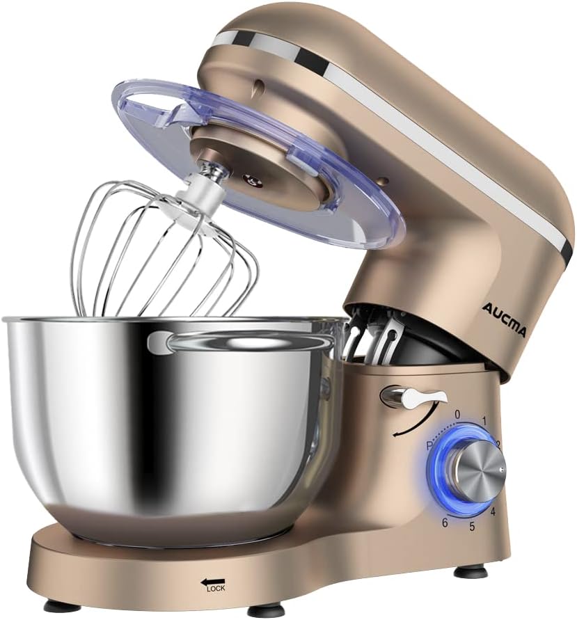 Aucma Stand Mixer,6.5-QT 660W 6-Speed Tilt-Head Food Mixer, Kitchen Electric Mix...