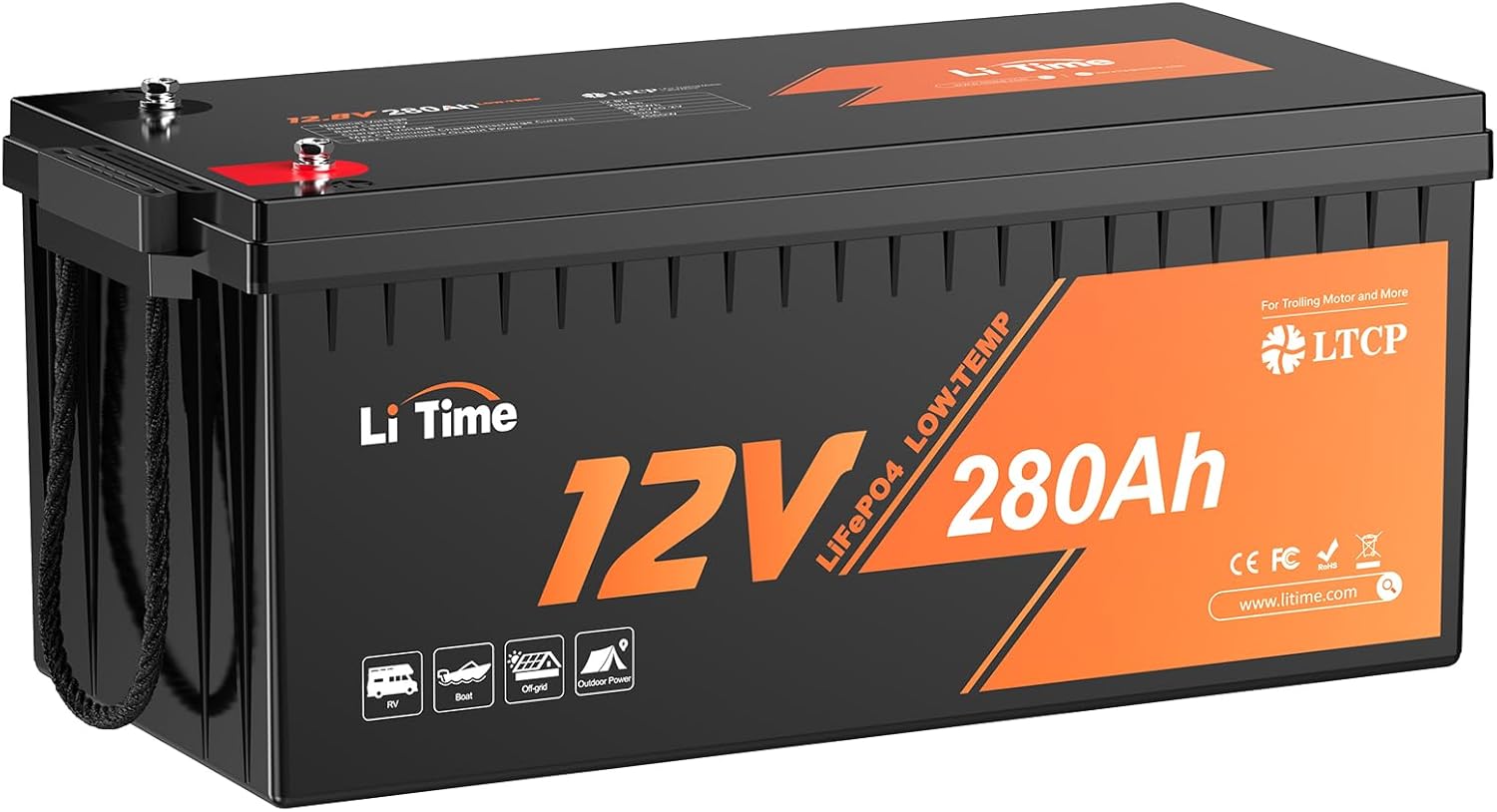 Litime 12V 280Ah Plus Low-Temp Protection LiFePO4 Battery Built-in 200A BMS, Max...