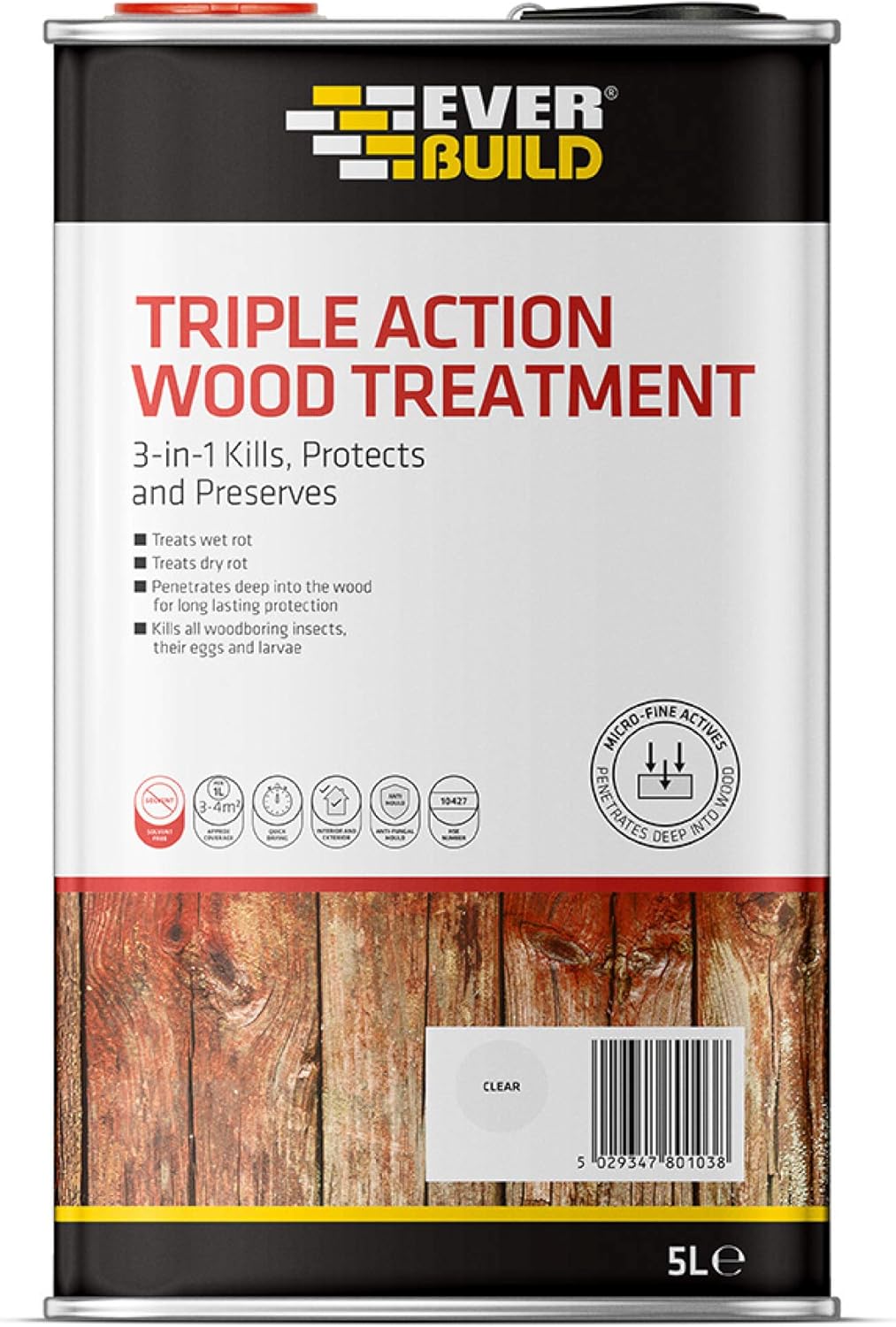 High-Quality Everbuild Wood Treatment, Special Triple Action for Lasting Protect...
