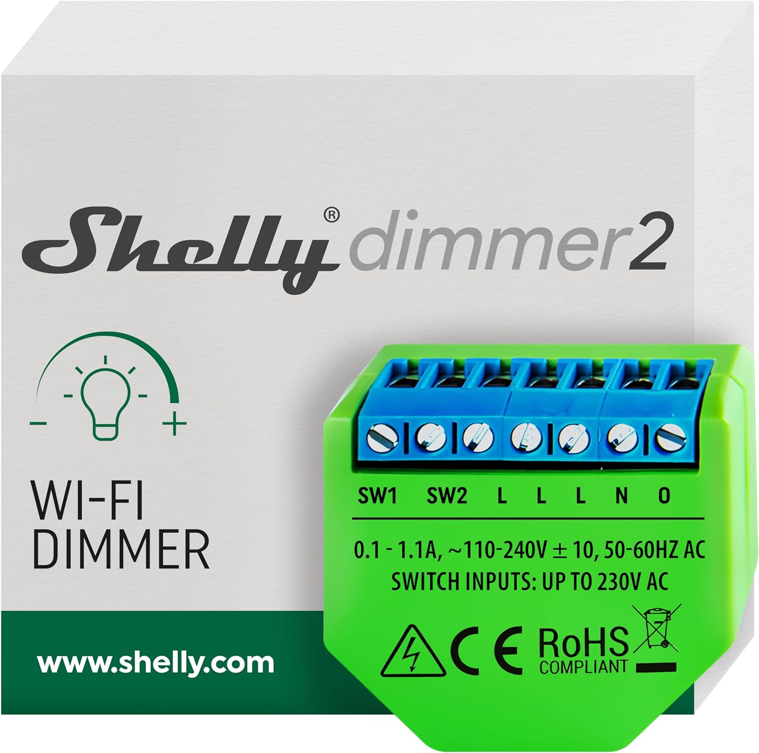 Shelly Dimmer 2, Special WiFi Smart Dimmer Switch, Innovative Home Automation wi...