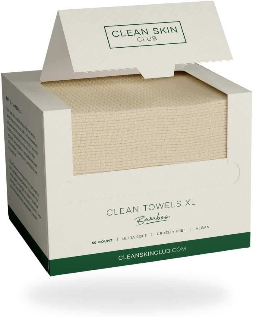 Clean Skin Club Bamboo Viscose Clean Towels XL™, Innovative Face Towels with 100...