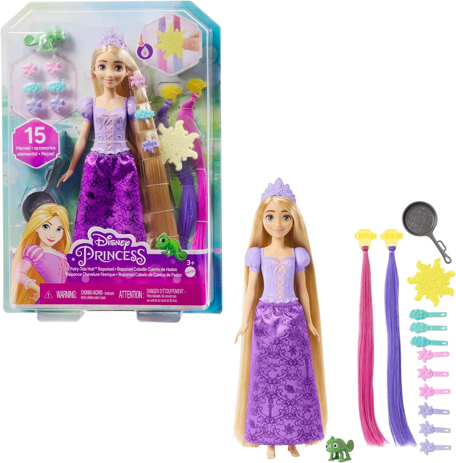 Mattel Disney Princess, Special Rapunzel Doll with Colour Changing Hair Extensio...