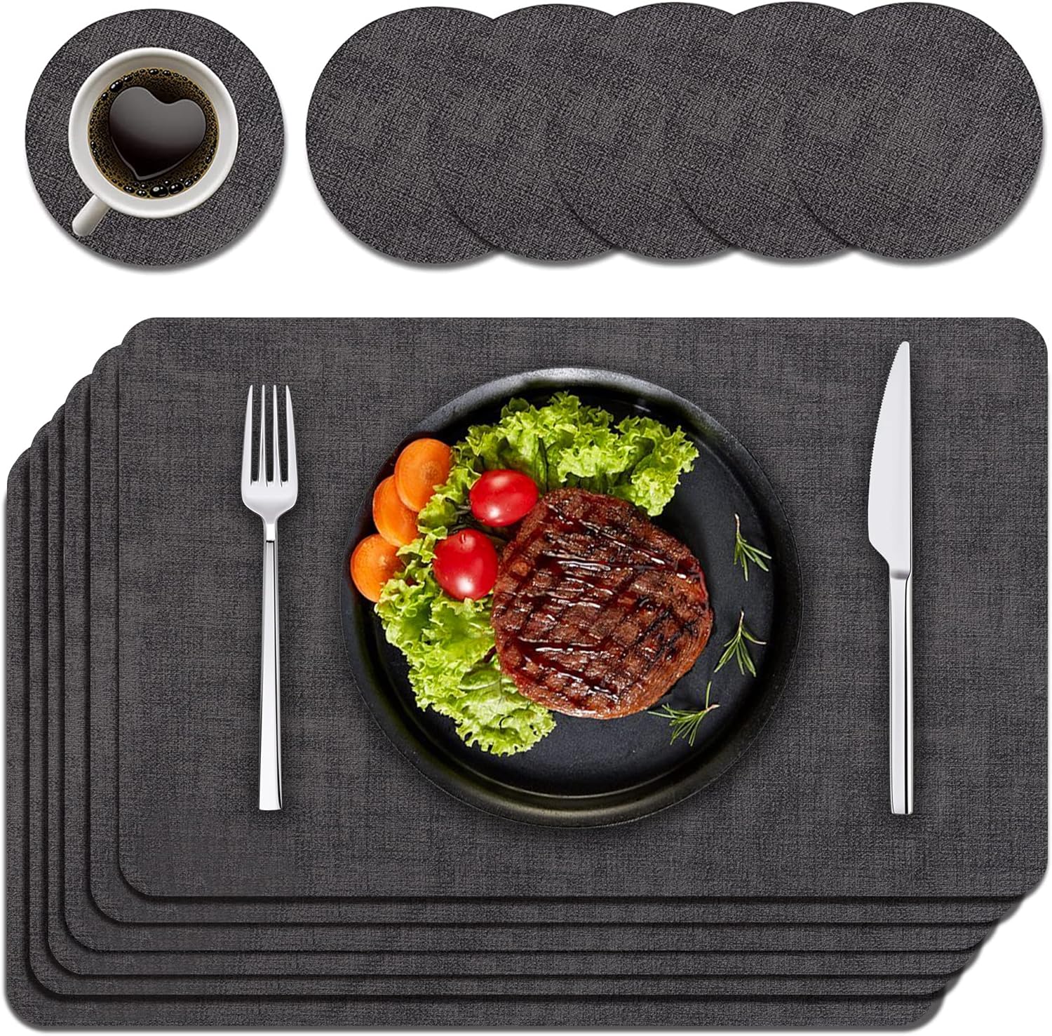 Purejoy Placemats and Coaster Sets, Special Christmas Table Mats, High-Quality P...