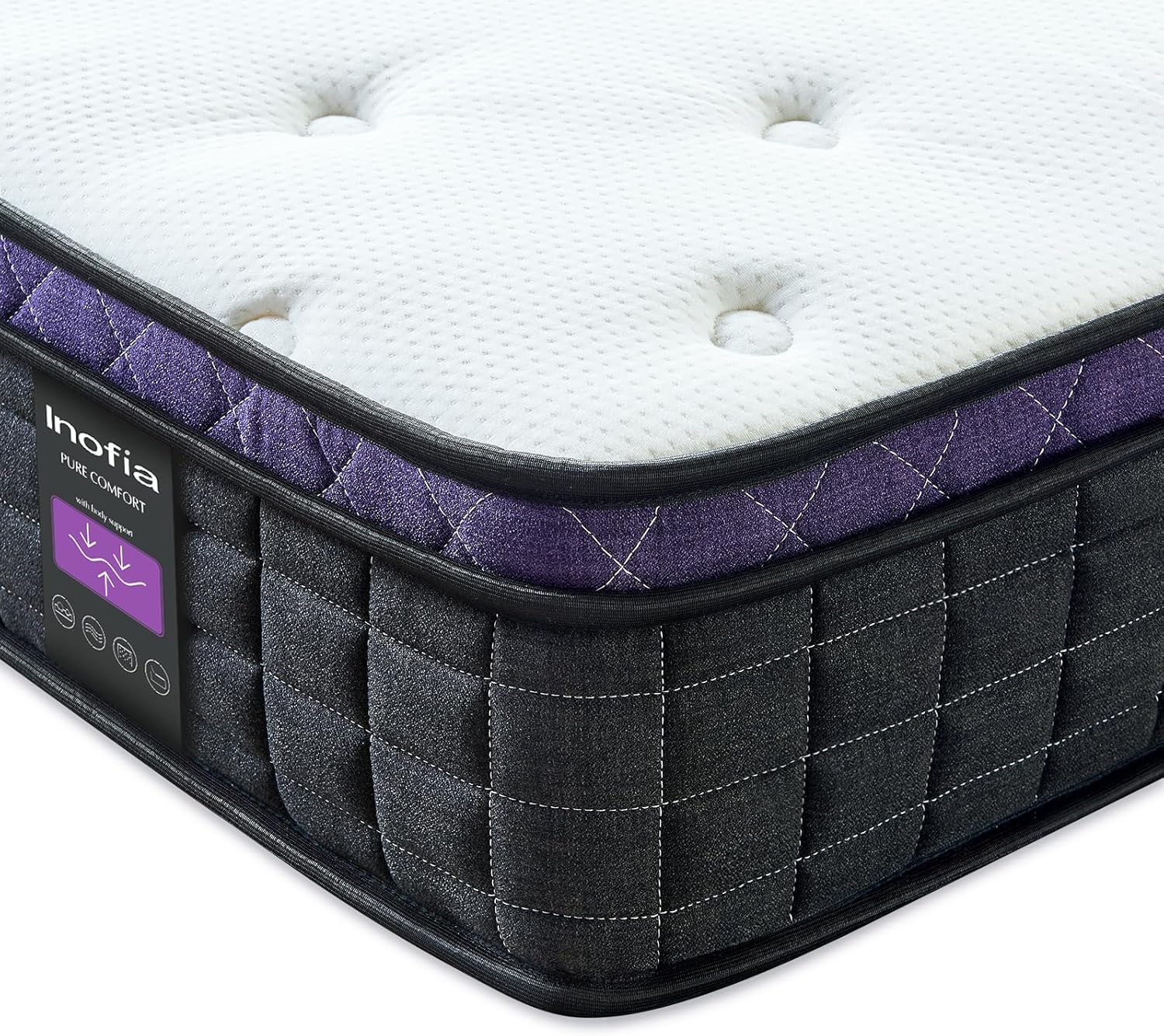 Inofia King Size Mattress,Memory Foam and Spring Mattress 25cm,Sleeping Maximum,...
