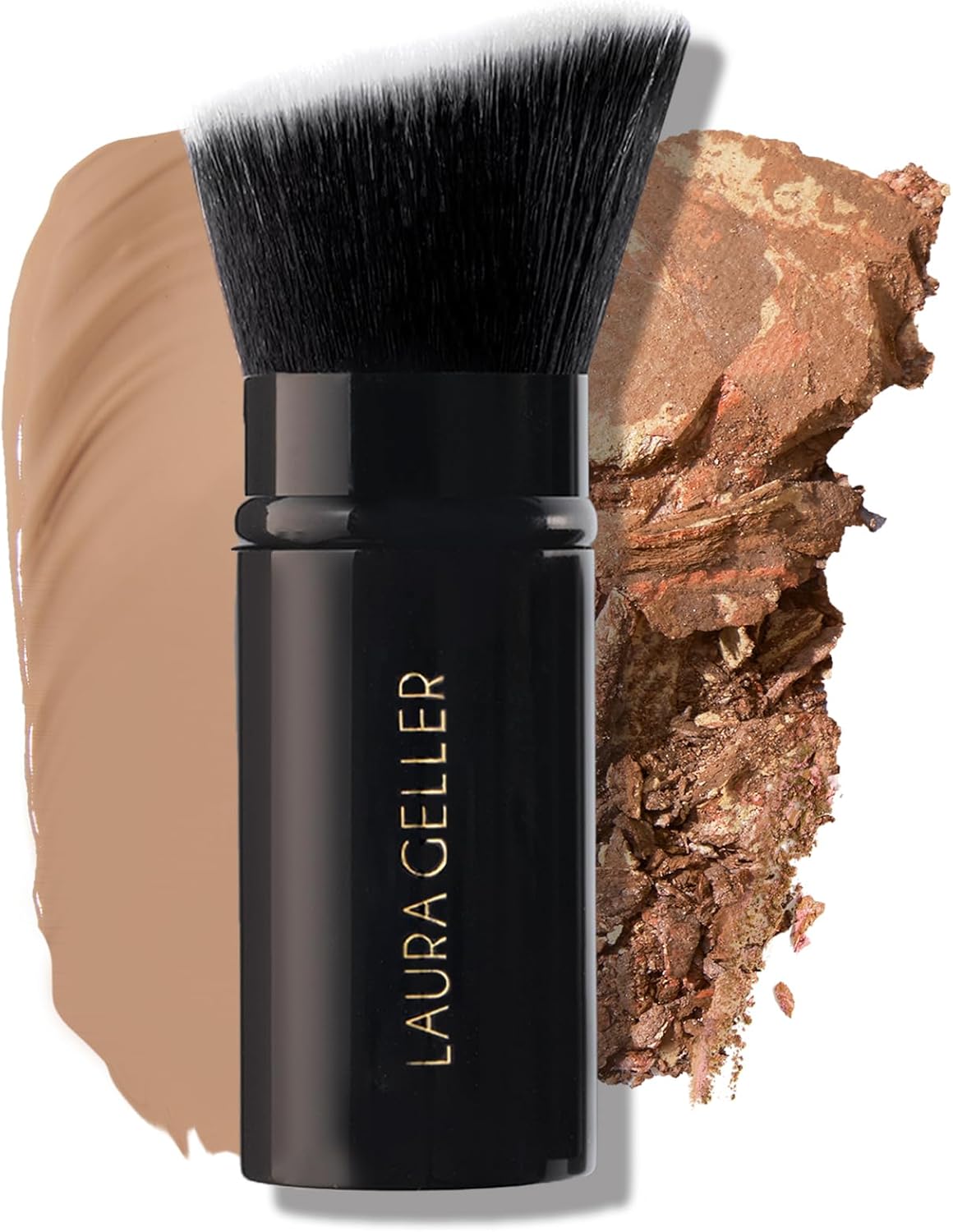 LAURA GELLER NEW YORK Kabuki Brush, Special Retractable Black Brush for Liquid M...