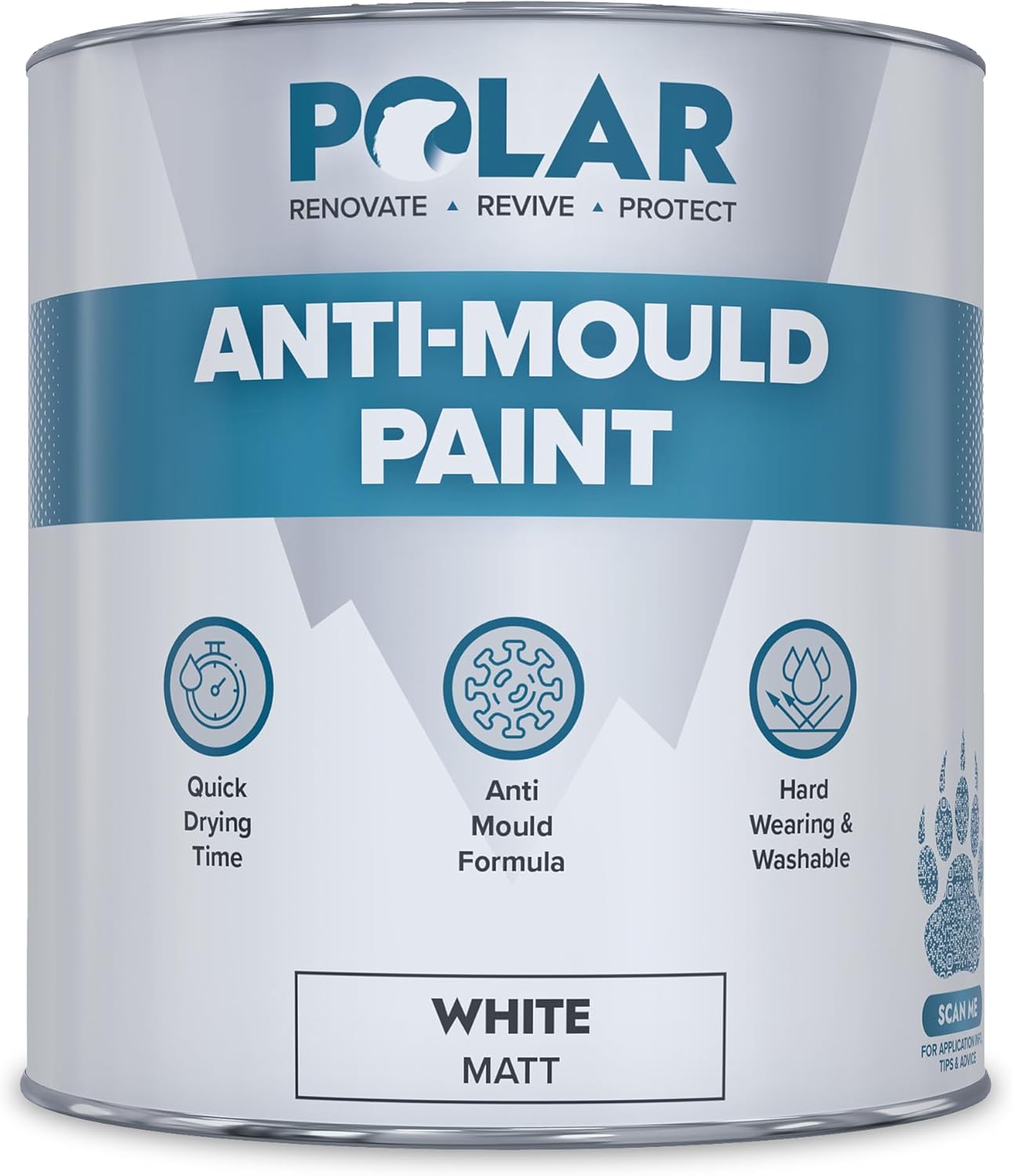 Polar Anti Mould Paint, Special Brilliant White Matt Finish, Innovative 1 Litre...