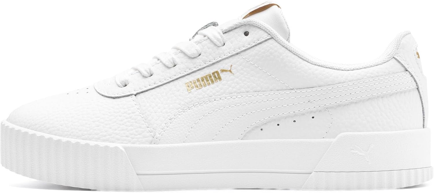 PUMA Women's Carina Lux L Trainers 6 UK Puma White Puma White