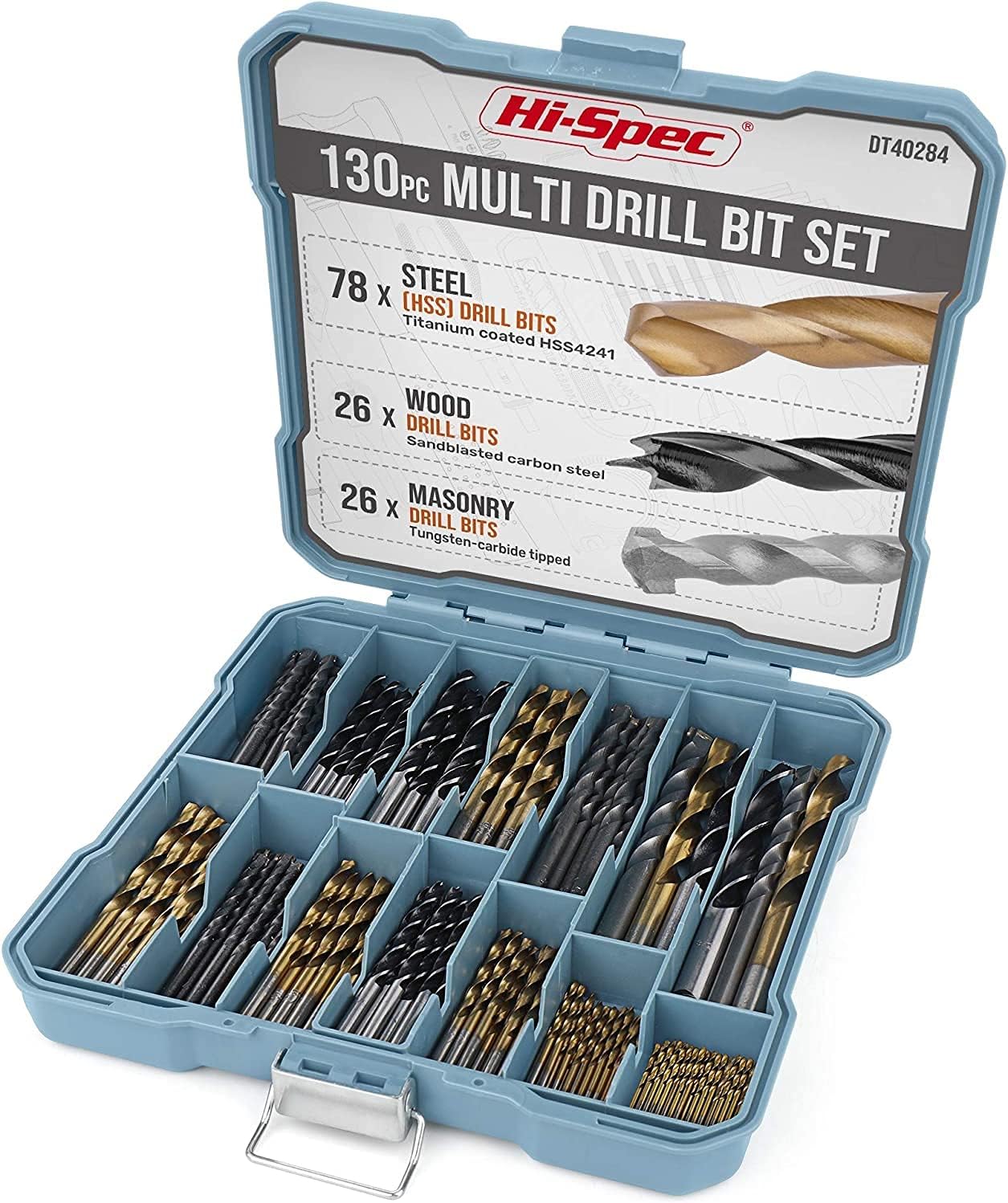 Hi-Spec 130pc Mixed Multi Drill Bit Set, Special Drill Bit Set with 1 to 10mm HS...