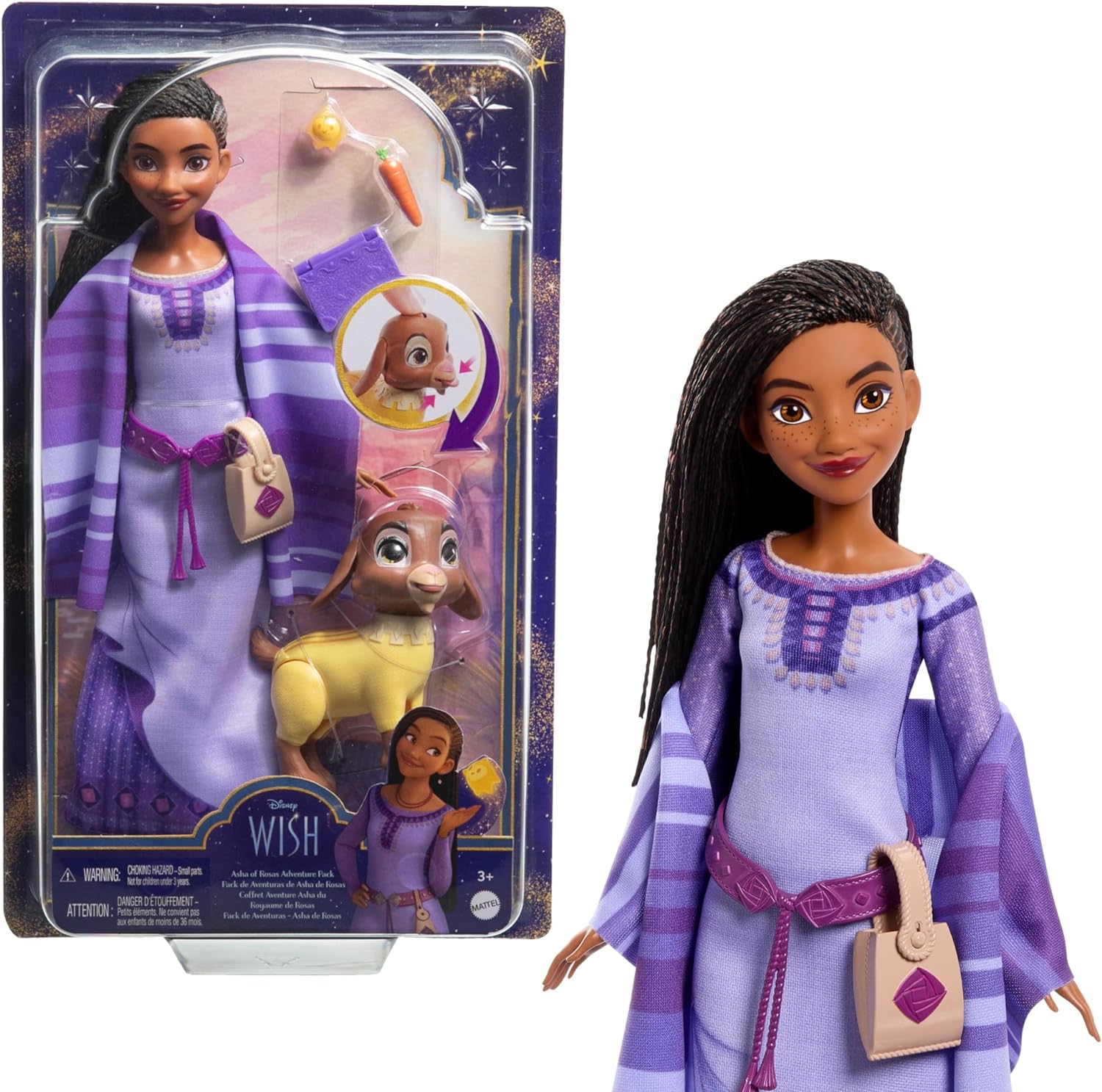 Mattel Disney Wish Asha of Rosas Adventure Pack,Fashion Doll, Poseable Doll with...