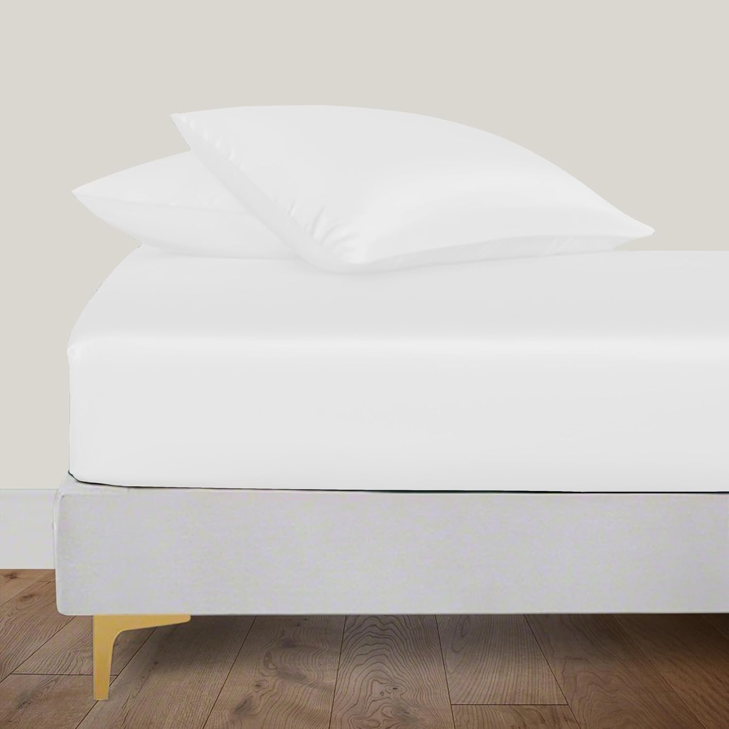 Linenwalas 100% Natural Bamboo Bedding, Special 3 Pcs Fitted Sheet Set With Secu...