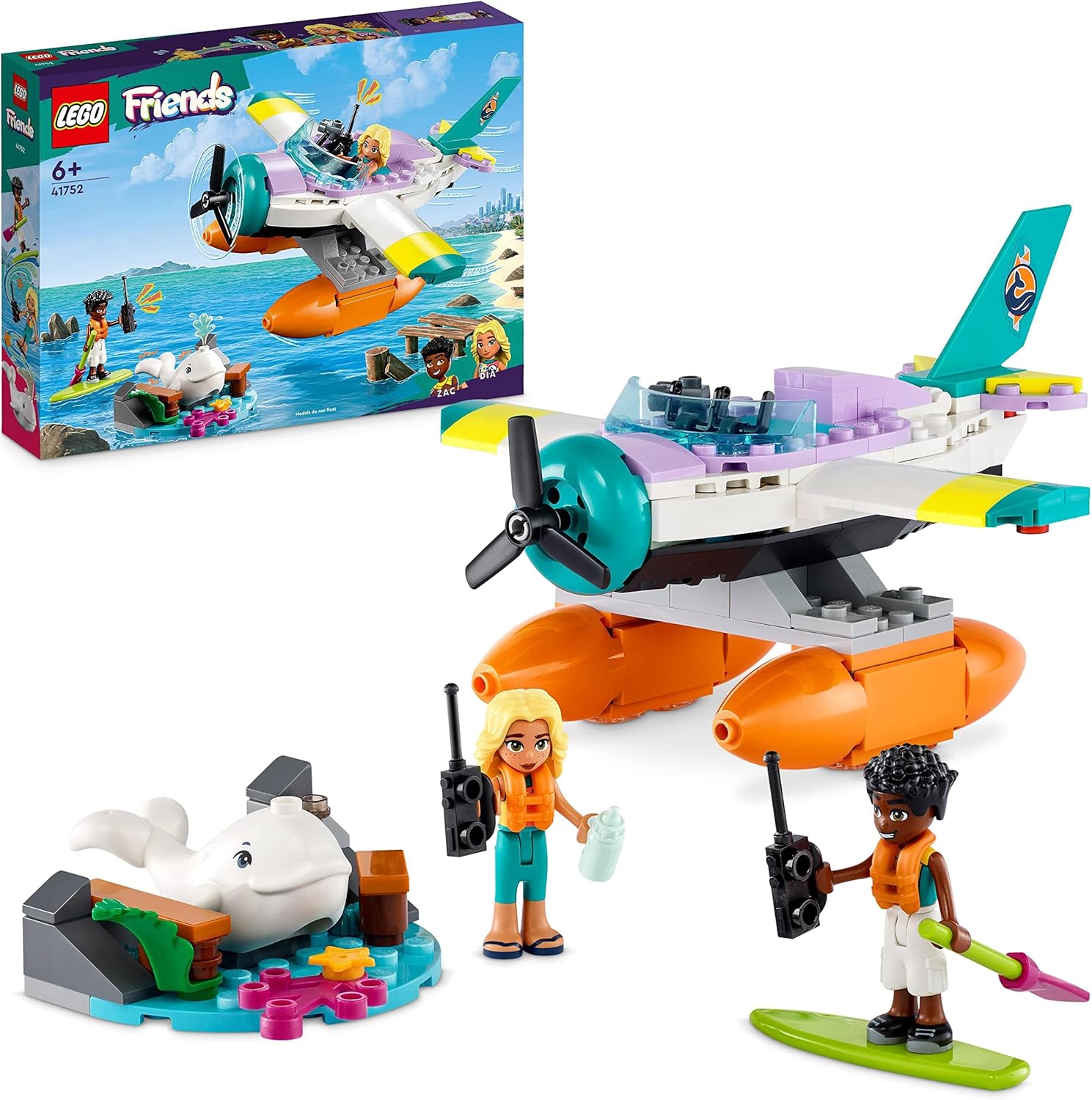 LEGO 41752 Set, Special Friends Sea Rescue Plane Toy Set, Innovative Animal Care...