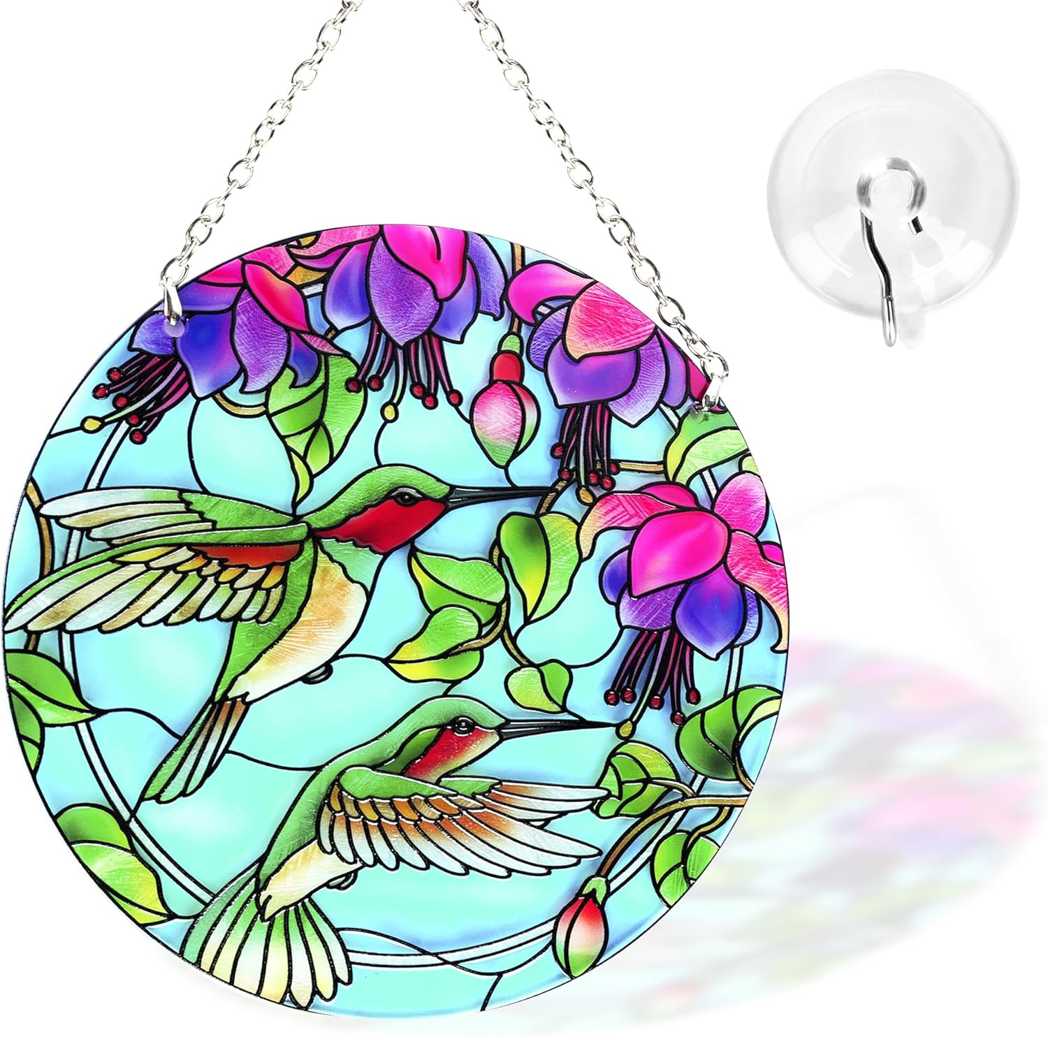Hummingbird Suncatcher Stained Glass - Hummingbird Gifts for Women, Birds Suncat...