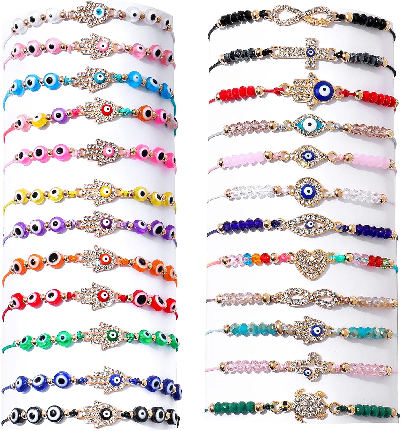 24/12 Pcs Evil Eye Bracelets, Special Mexican Bracelets With Hamsa Charm, Innova...