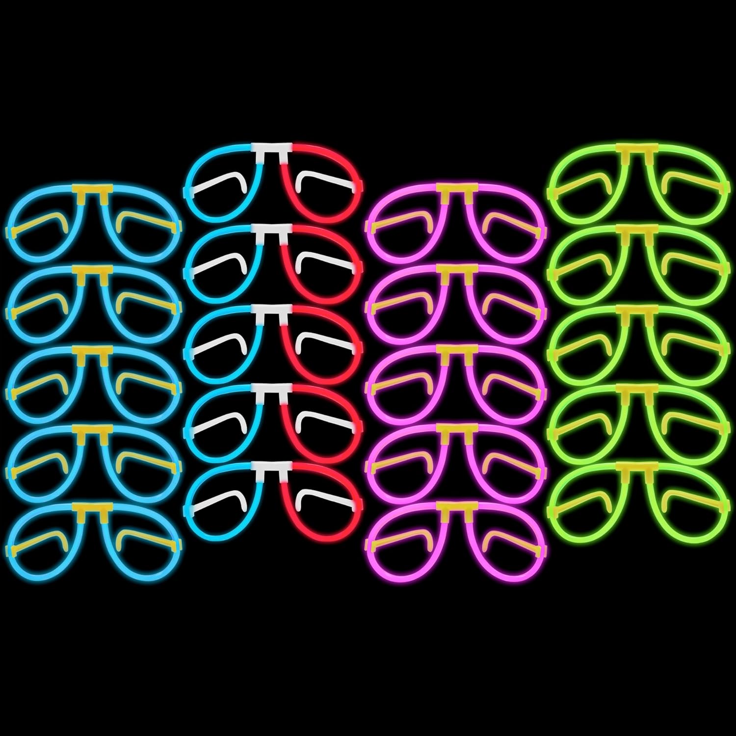 Glow Glasses, Special Bendable Glow Eyeglasses for Kids, Innovative Connectors f...