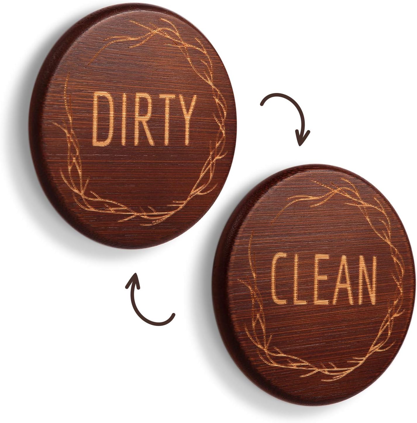 TEYGA Bamboo Dishwasher Magnet, Special Dishwasher Clean Dirty Sign, Innovative...