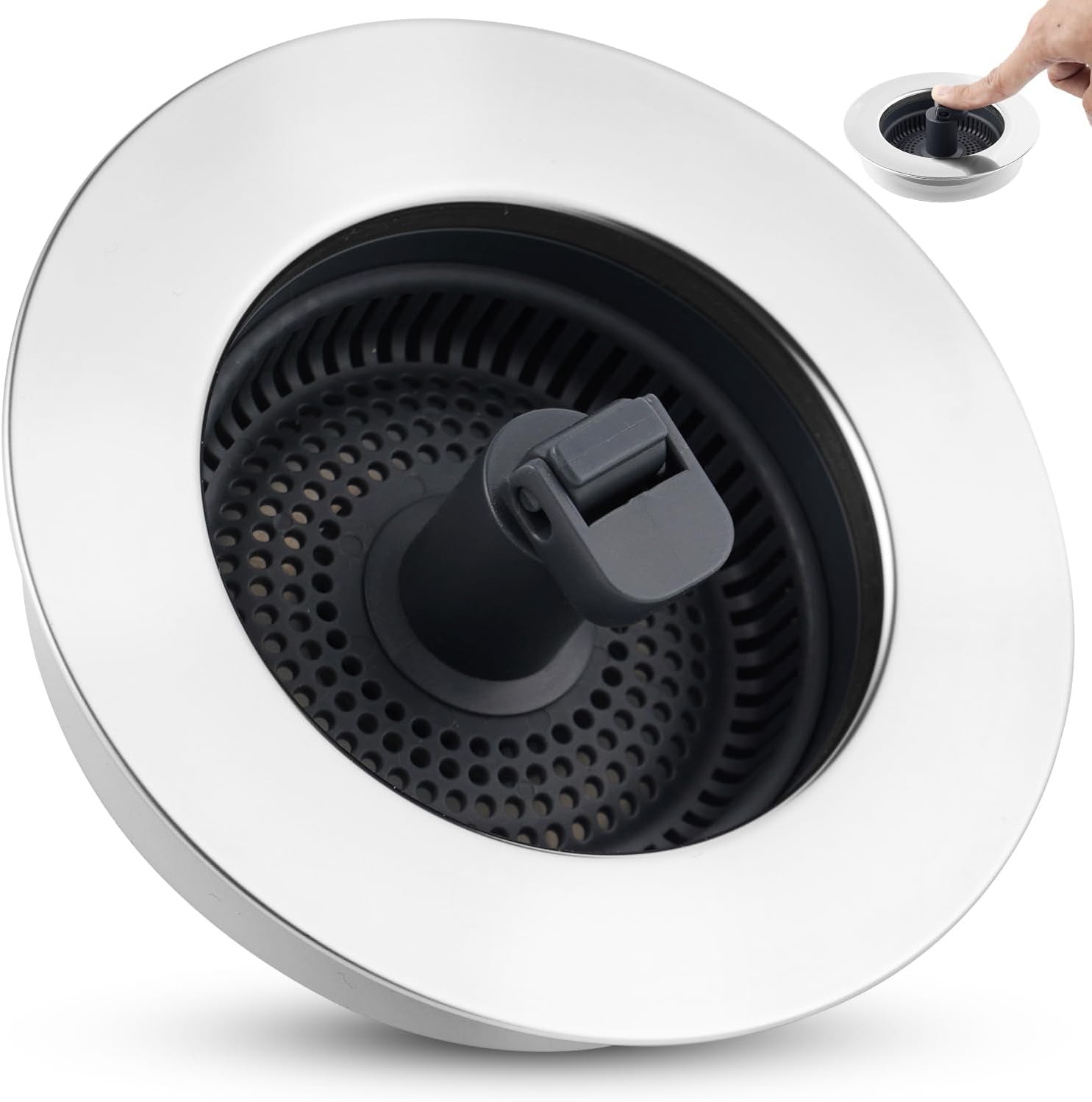 Kitchen Sink Strainer Stopper Combo, Special 3-in-1 Pop Up Kitchen Sink Drain wi...