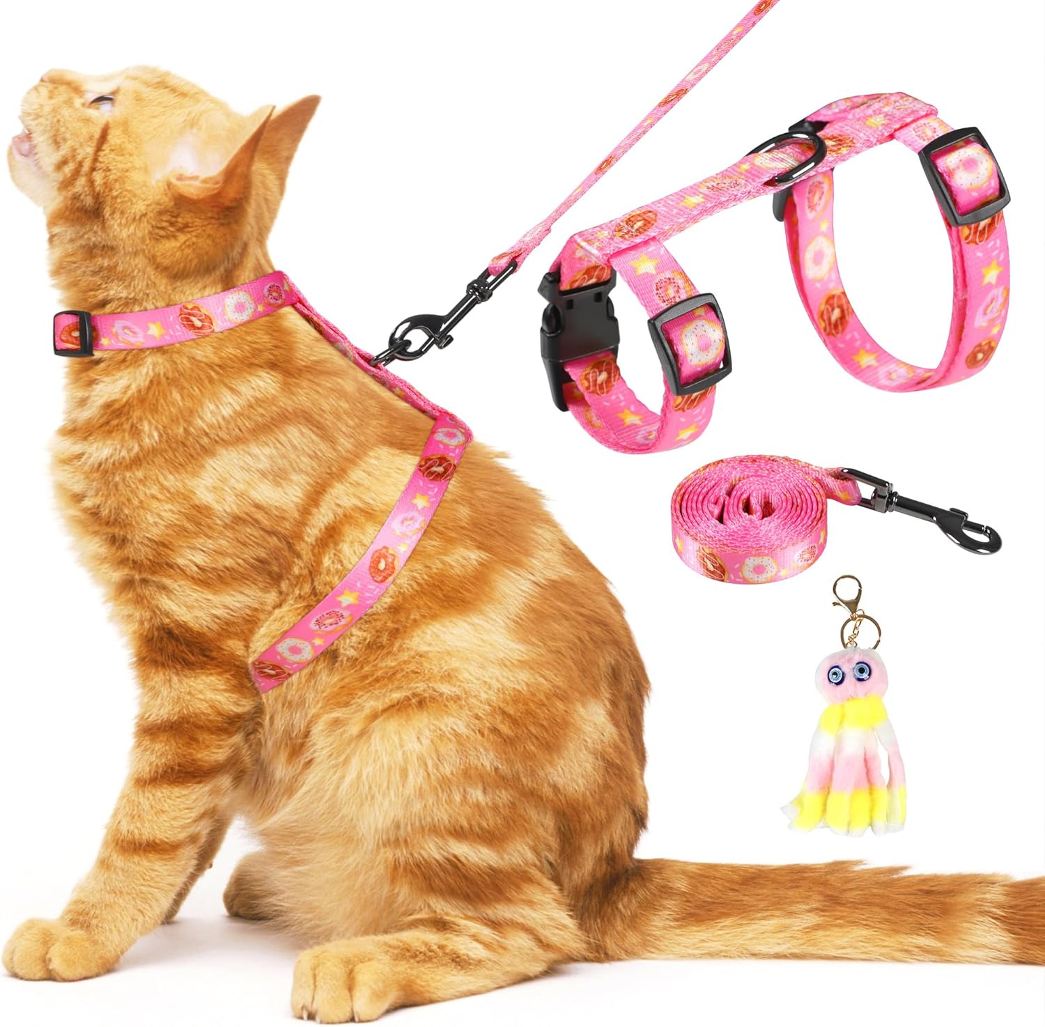 Cat Harness and Leash Set - Escape Proof Adjustable Cat Harness, Comfortable Sof...