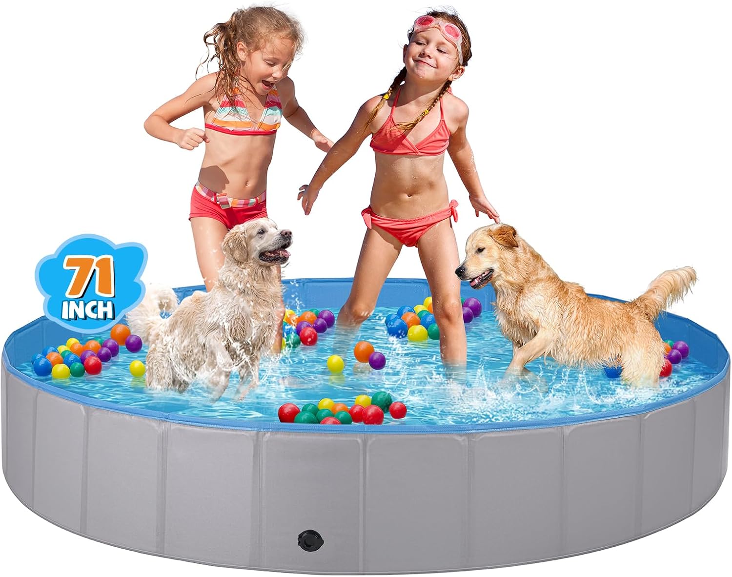Jecoo Dog Pool, Special Hard Plastic Professional Pool for Large Dogs, Innovativ...