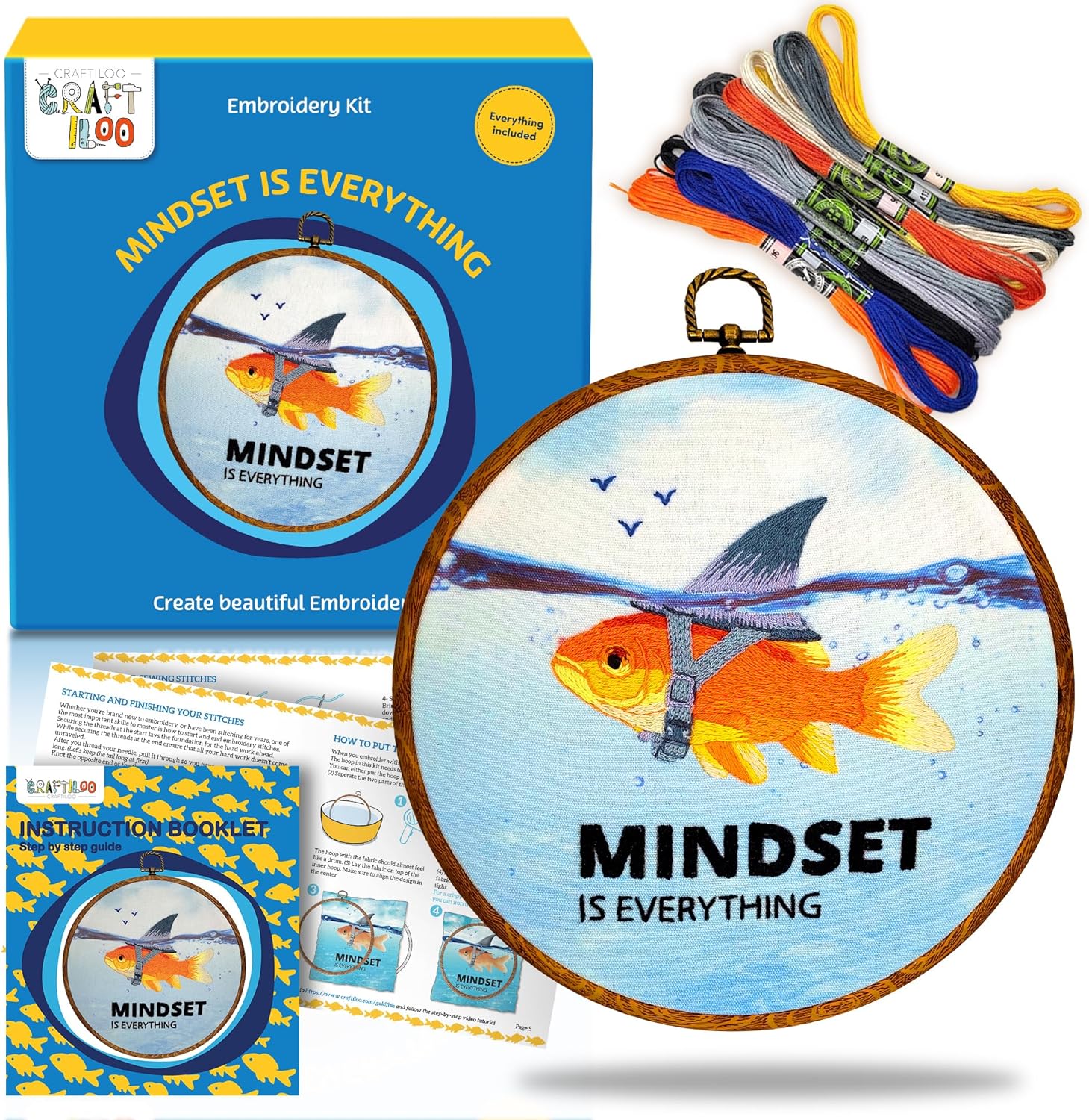 Hand Embroidery kit for Beginners .Beginner embroidery kit for adults with Stamp...