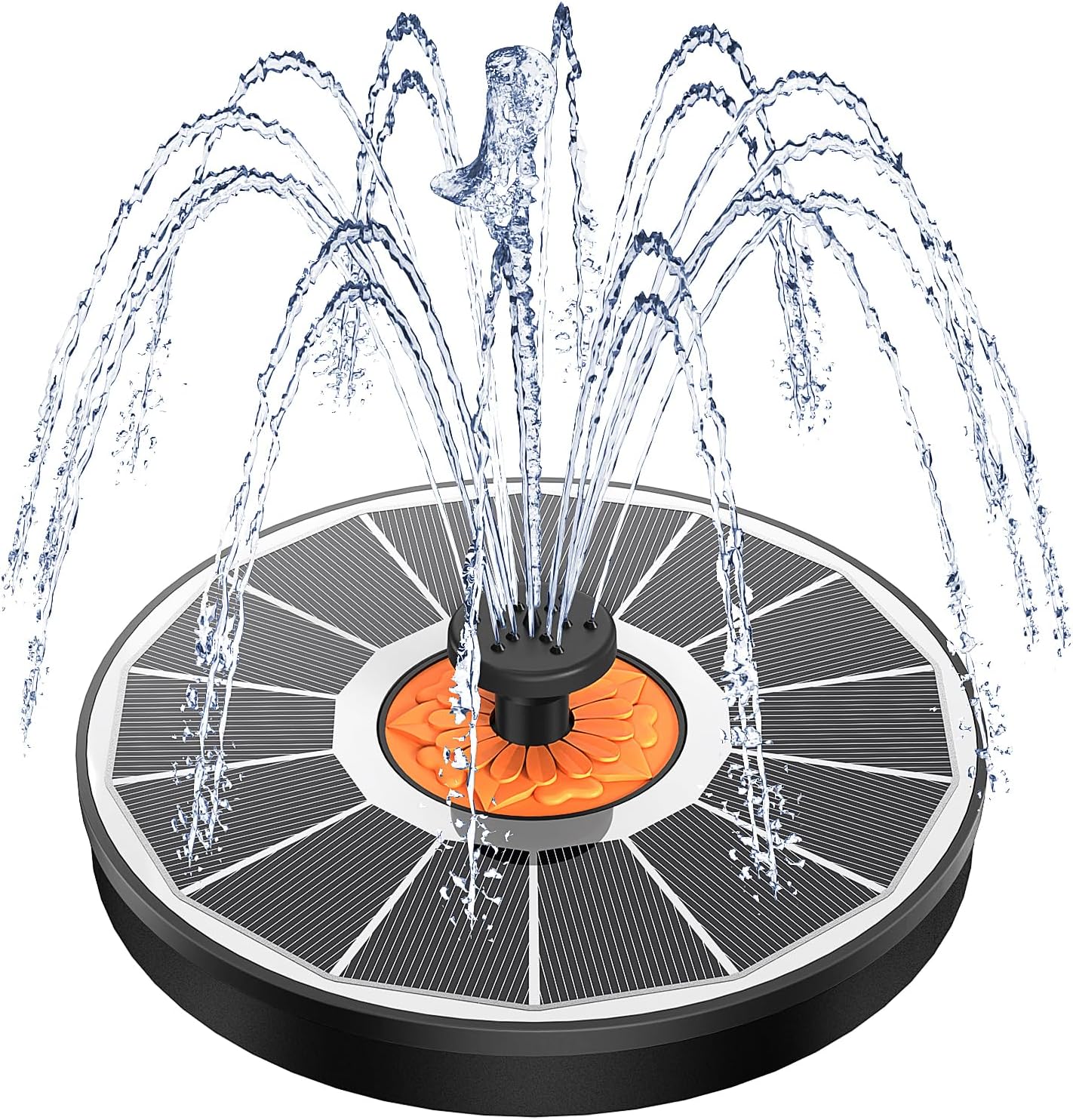 Solar Water Fountain Orange Flower, Special 3.5W Glass Solar Fountain, Innovativ...