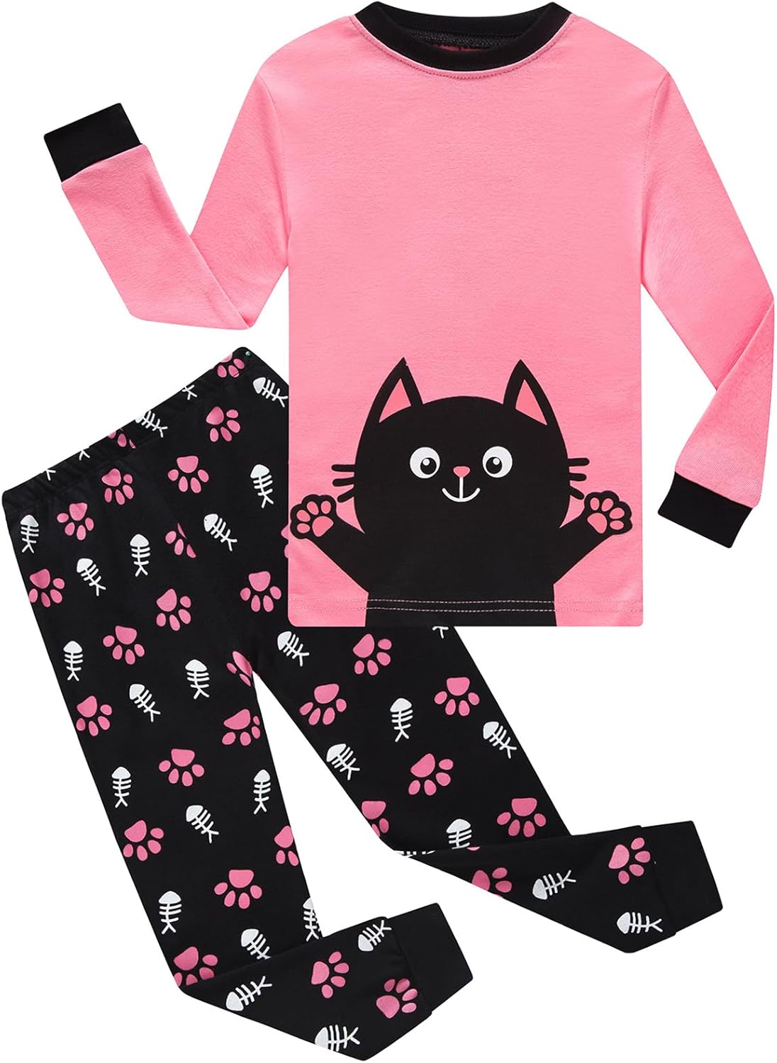 Little Girls Pajamas Sets Toddler Girls Cotton Pjs Sleepwear Sets 12 Years Black...