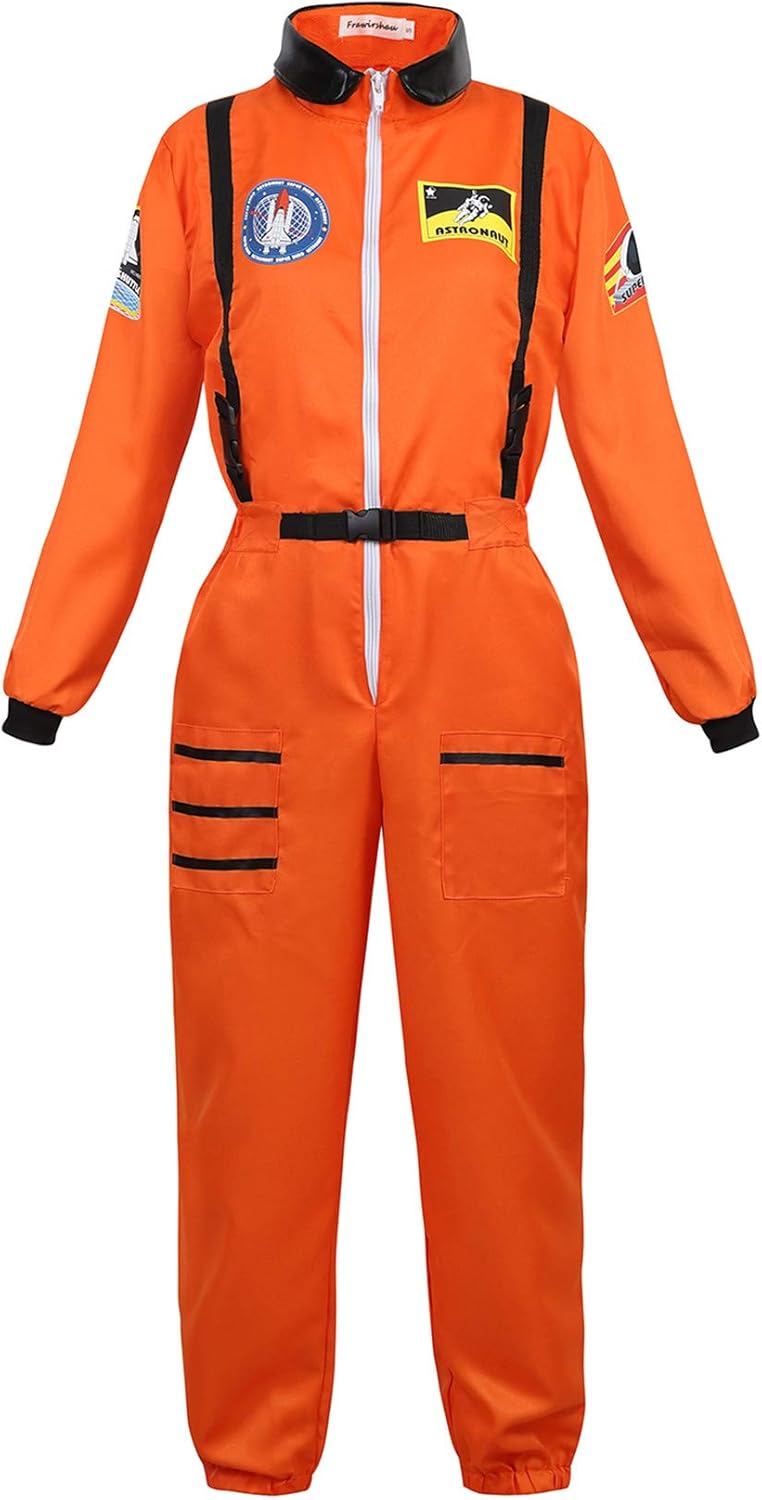 Lehauya Womens Astronaut Costume Adult Astronaut Suit Flight Jumpsuit Cosplay Dr...