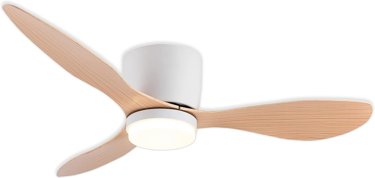 GESUM Ceiling Fan, Special Ceiling Fan with Light, Innovative 42" Flush Mount Ce...