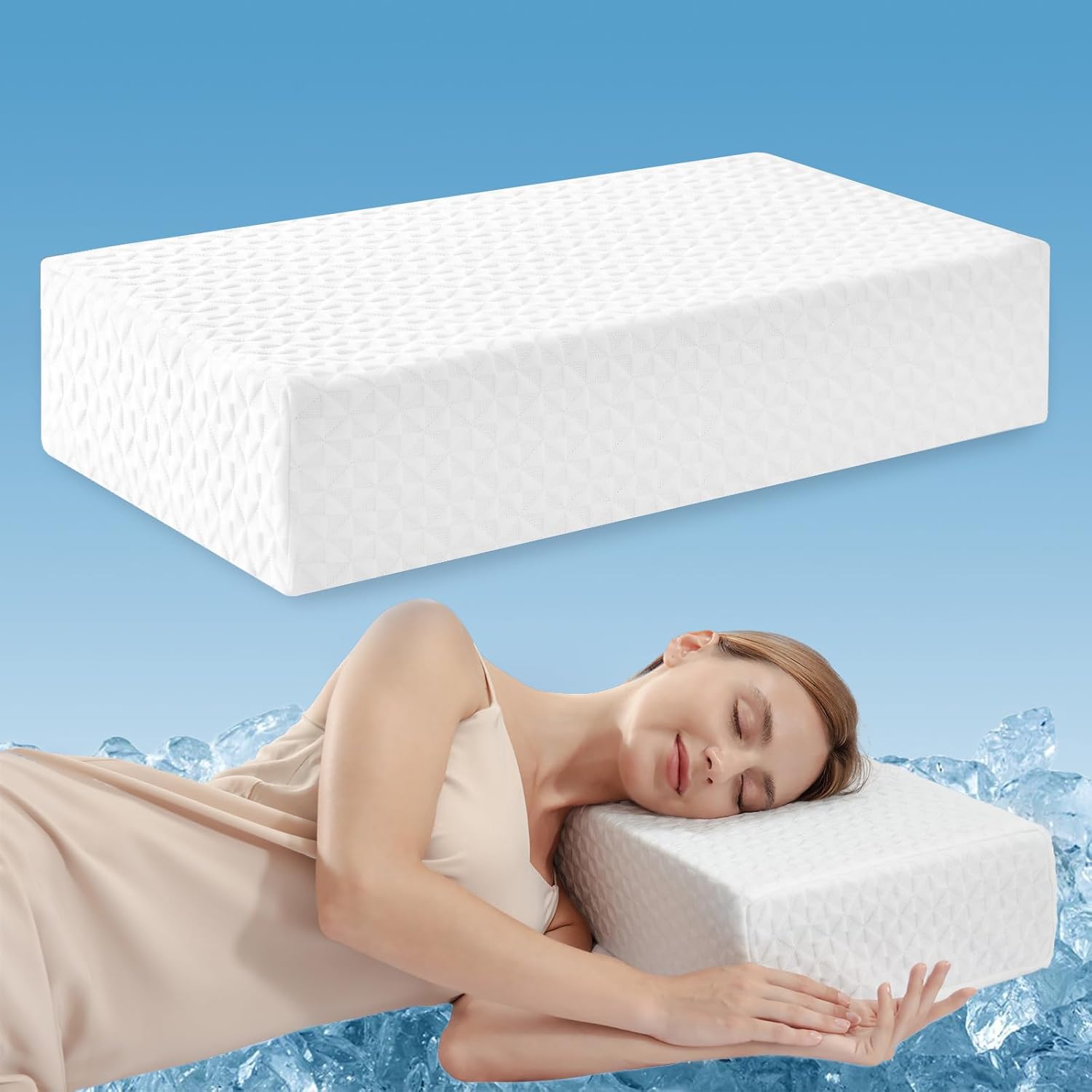 Cooling Cube Pillow for Side Sleepers Memory Foam...