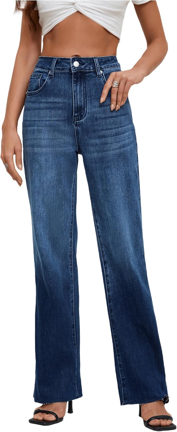 Women's Jeans Stretchy High Waisted Jeans Lightweight Cotton Work Jeans for Wome...