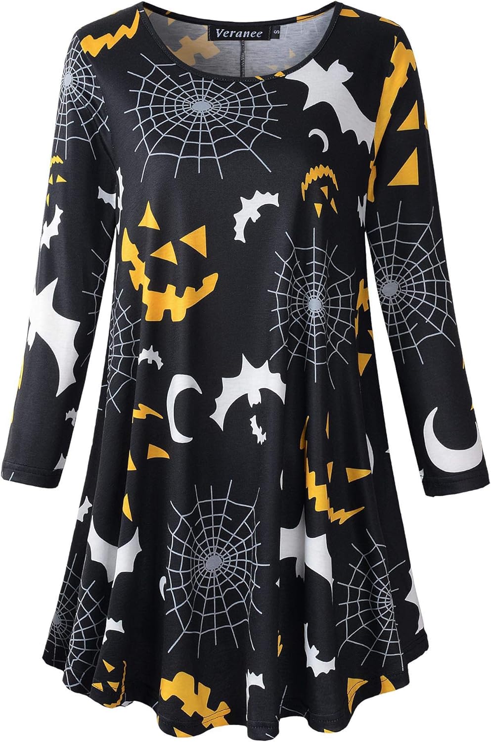 Veranee Women’s Plus Size Swing Tunic Top, Special 3/4 Sleeve Floral Flare T-Shi...