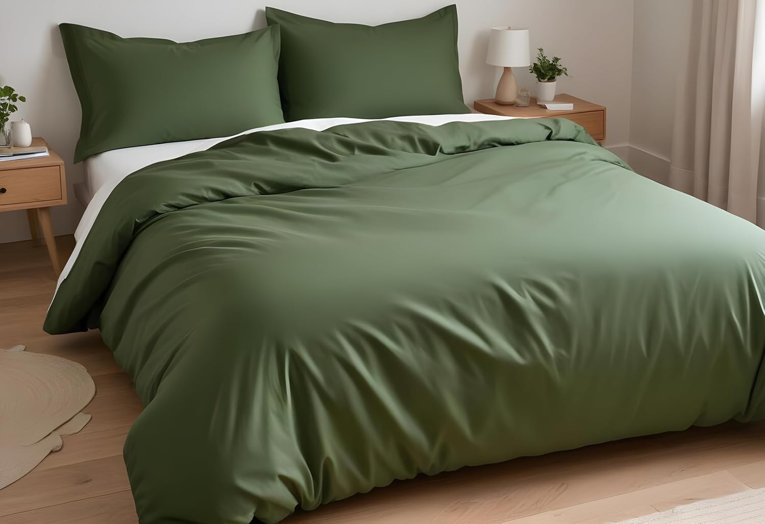 Linenwalas Duvet Cover, High-Quality 100% Percale Cotton Duvet Cover Set, Innova...