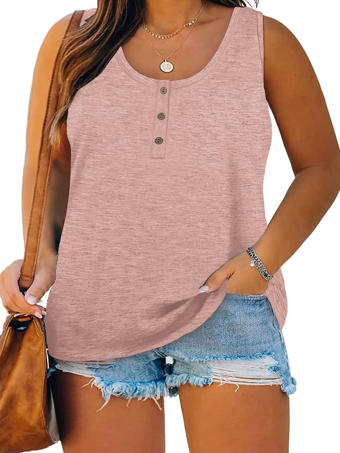 **Best DOLNINE Womens-Plus-Size-Tank-Tops, Special Summer Sleeveless T Shirts, H...