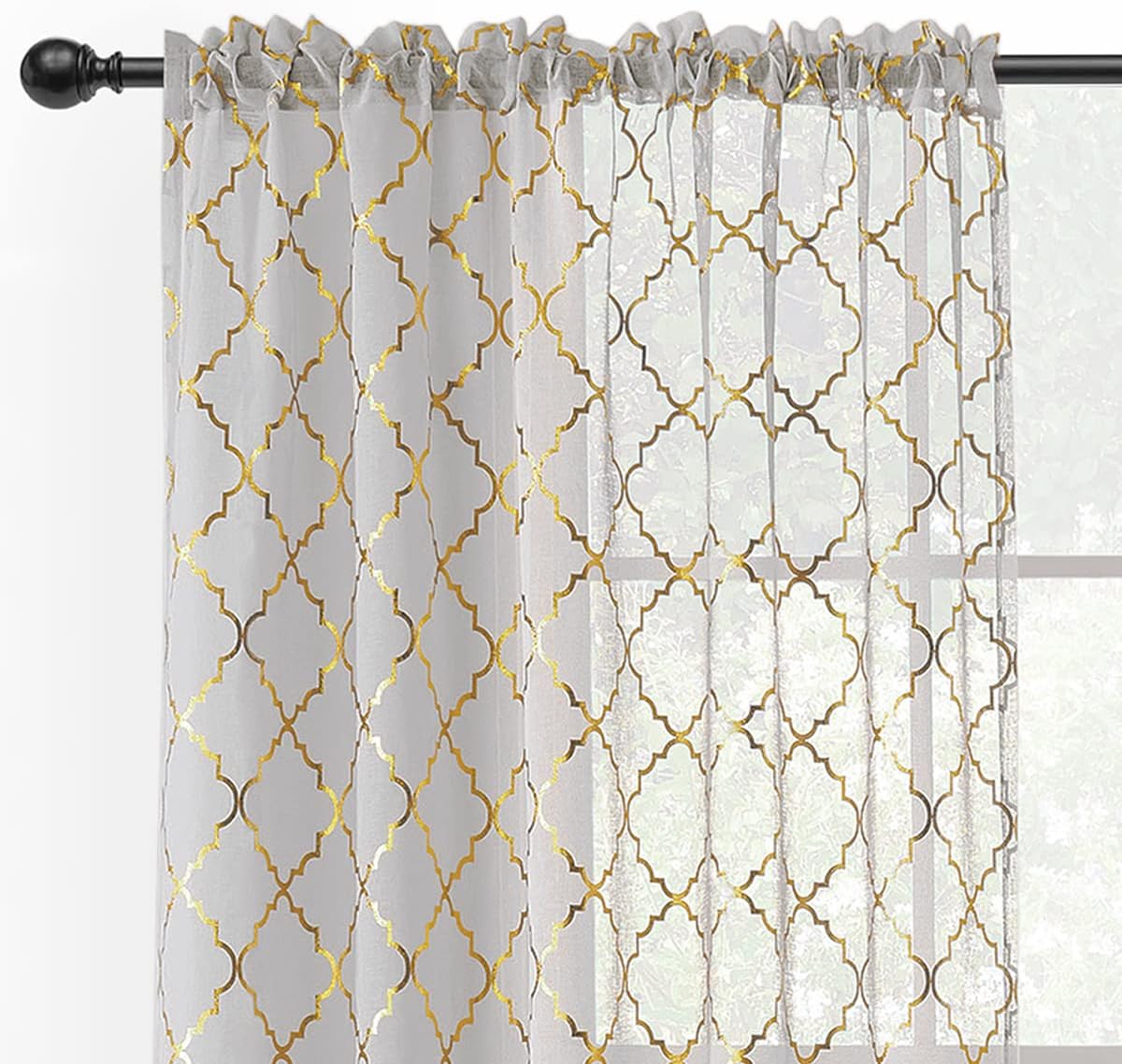 Kotile Moroccan Sheer Curtains, Special Curtains 84 Inch Long, Innovative Curtai...